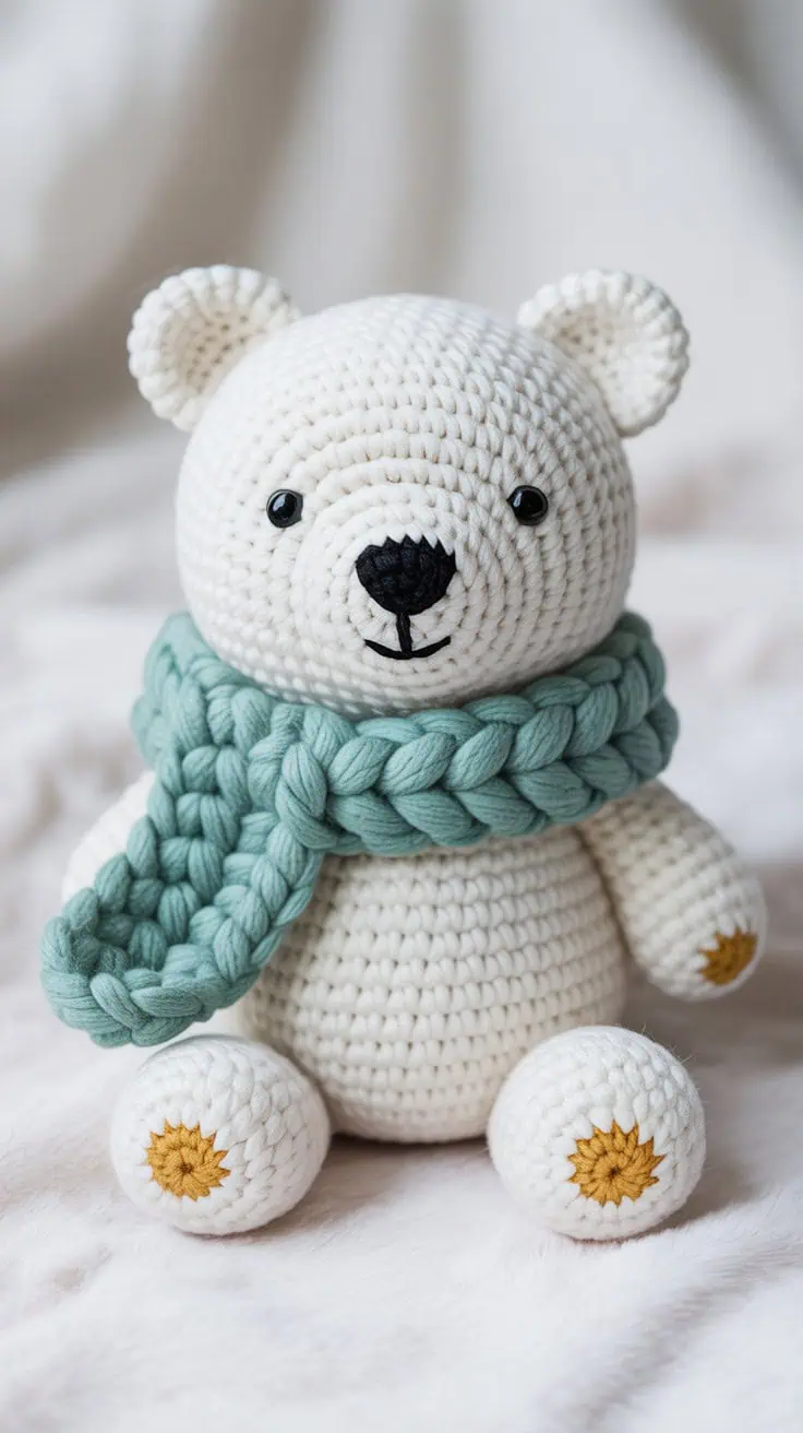 19 Polar Bear Crochet Patterns: Create Adorable Keepsakes for Everyone! 6 a photograph of a charming handmade whit ZvPATuShR4aXRhmiOrIi6Q fv205Tt8Sv A8vsLjz3SKQ