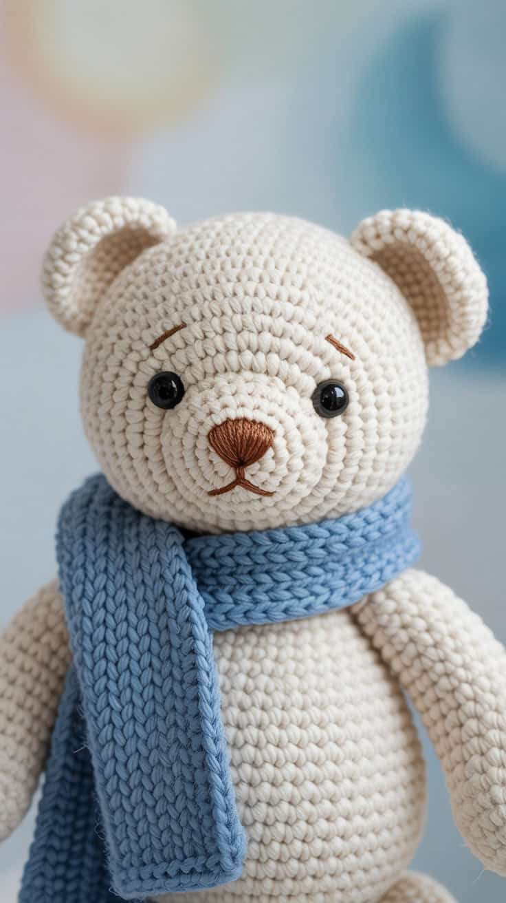 19 Polar Bear Crochet Patterns: Create Adorable Keepsakes for Everyone! 38 a photograph of a charming white knitted xbPBw0uGSRm7A9NzWlIHgQ BecoS RUSpeGADKHqHn3Ow