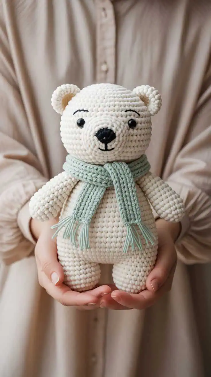 19 Polar Bear Crochet Patterns: Create Adorable Keepsakes for Everyone! 2 a photograph of a handcrafted white
