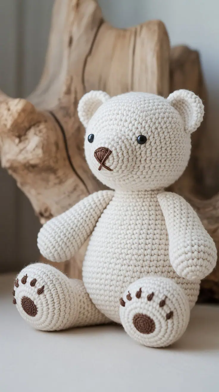 19 Polar Bear Crochet Patterns: Create Adorable Keepsakes for Everyone! 10 a photograph of a handcrafted white croc hX2NmsG6R12ts0Kj1h183g 8kCrVWiYRja2XkXsnQpKmQ