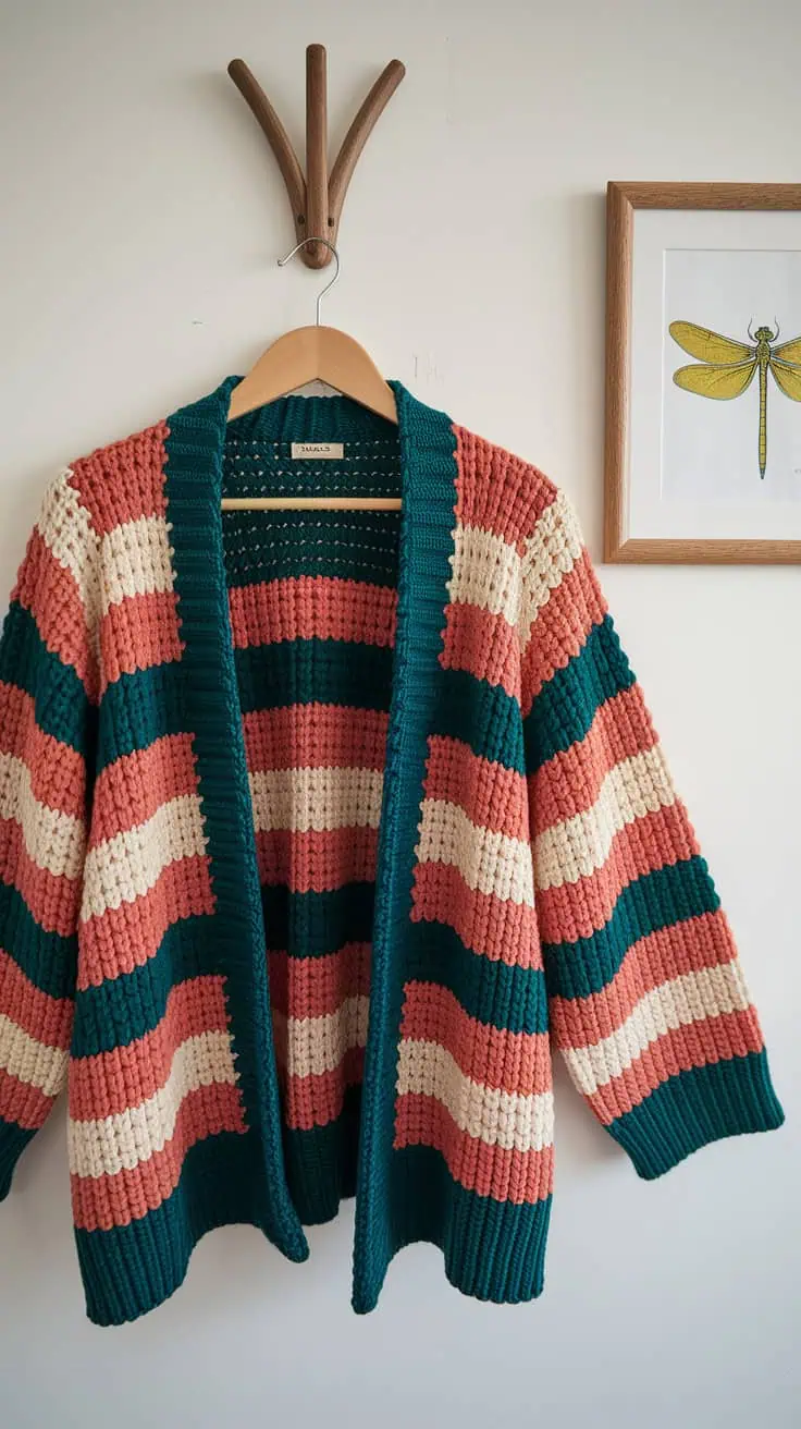 19 Hexi Cardigan Crochet Pattern: Enhance Your Skills with Unique Designs 34 a vibrant hand knitted cardigan hanging VolQ B tSuWvWYtefx9 Bg QlQQ00sVT4 FJIBKCo81Hg