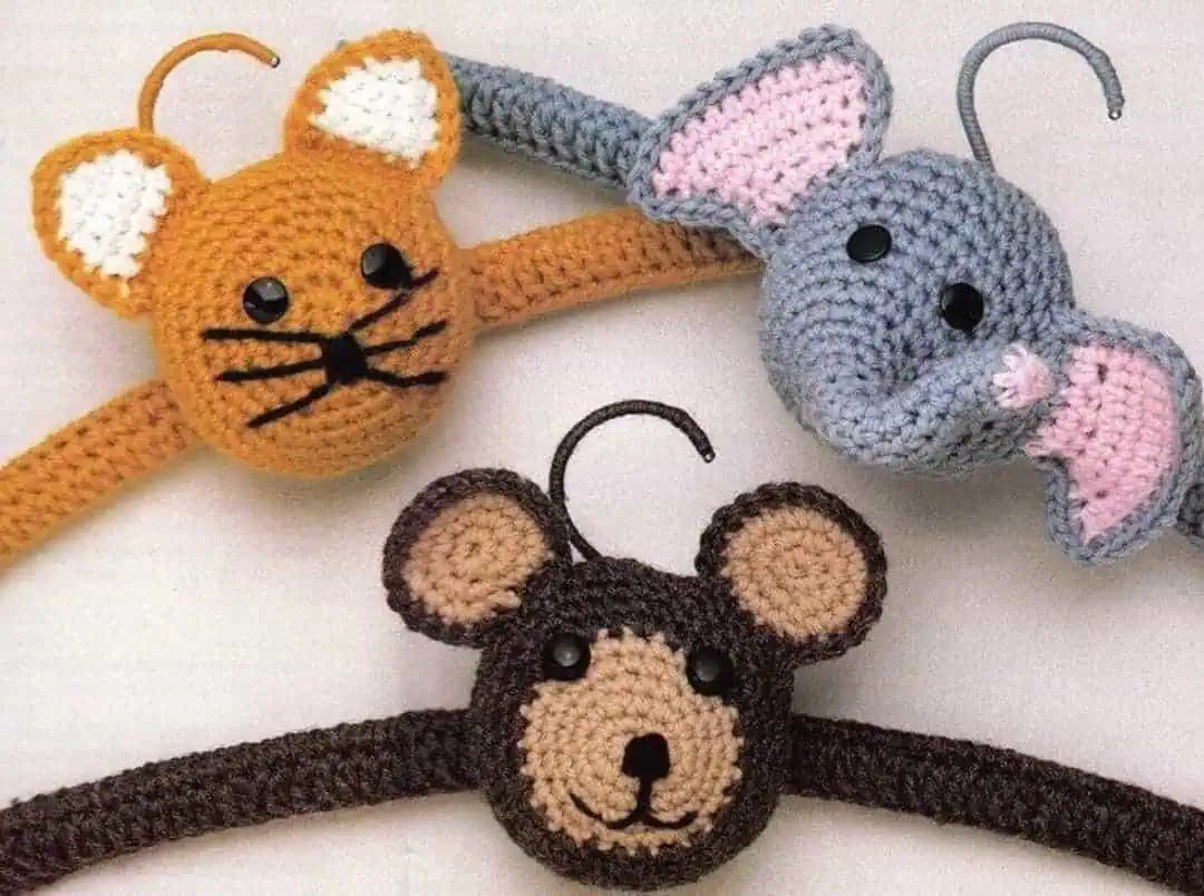 Crochet Coat Hanger Covers to Beautify Your Closet! 7 Vintage Crochet Pattern Children's Animal Hangers
