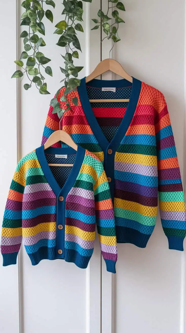 19 Hexi Cardigan Crochet Pattern: Enhance Your Skills with Unique Designs 6 two vibrant multicolored cardigans hangi txS PLmQSKmn0tU0Az1mIw t2BoDJ47RWaT