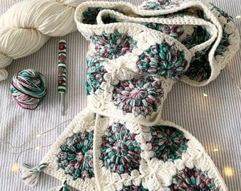 Sunburst Scarf Crochet Pattern - Granny Square