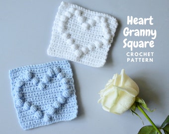 Heart Crochet Granny Square: Photo Tutorial Pattern