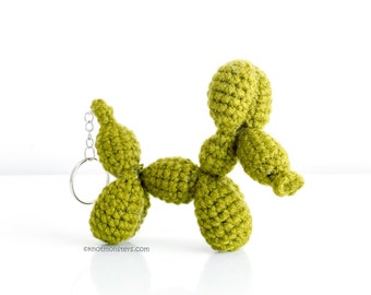 Crochet Pattern: Mini Balloon Animal Dog Keychain