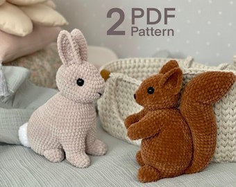 Big Bunny & Squirrel Crochet Pattern PDF