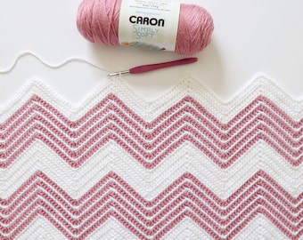 Chevron Crochet Blanket Pattern: Front Loop