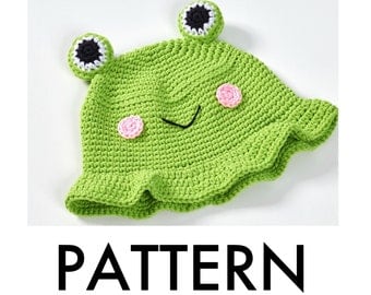 Frog Bucket Hat Crochet Pattern PDF