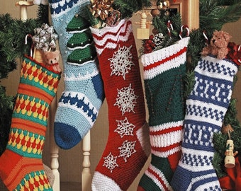 Vintage Crochet Christmas Stockings Pattern PDF - C383