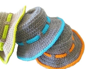 Boy's Crochet Sun Hat Pattern (Newborn-10 Years)