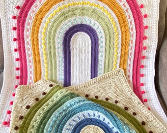 Boho Rainbow Crochet Blanket Pattern PDF