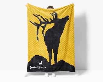 C2C Deer Silhouette Crochet Pattern with Extras