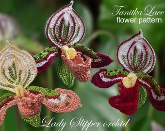 Lady Slipper Crochet Orchid Pattern & Tutorial