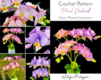 Crochet Pattern for Phalaenopsis Moth Orchid Decor