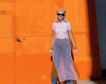 Chic Mohair Mesh Crochet Dress Pattern