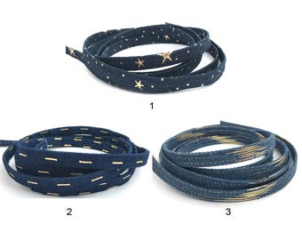 10mm Blue Denim Boho Ethnic Cord Patterns