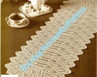 Vintage Crochet Pineapple Doily Runner Pattern