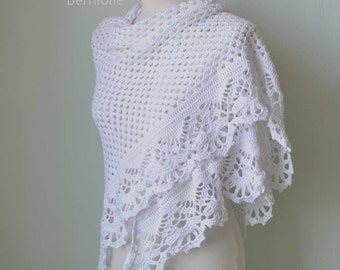 Victoria Lace Triangle Crochet Shawl Pattern