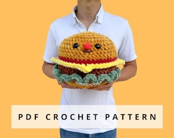 Giant Burger No-Sew Crochet Pattern