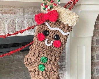 Gingerbread Crochet Stocking Pattern from Nellas Cottage