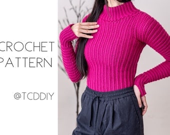 Easy Classic Turtleneck Crochet Pattern PDF