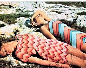 Chevron Summer Dress Crochet Pattern, Size 34