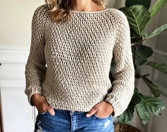 Bowen Top-Down Women's Crochet Sweater Pattern