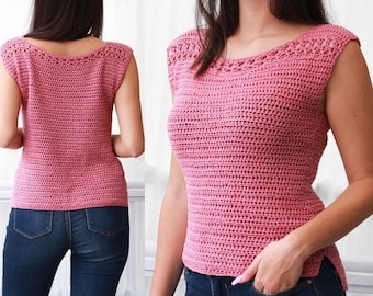 Boho Lace Rose Crochet Top Pattern: Sizes XS-XXL