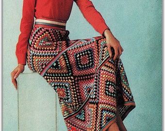Vintage Maxi Crochet Skirt Pattern PDF