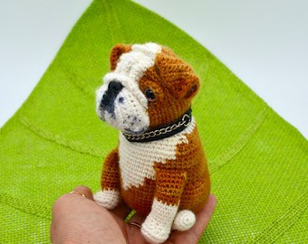 English Bulldog Amigurumi Crochet Pattern