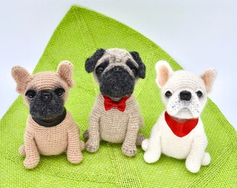 Crochet Patterns for French Bulldog and Pug