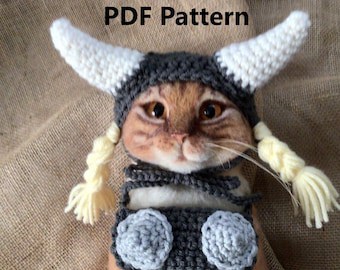 Valkyries Crochet Cat Hat Pattern: Brunhilde