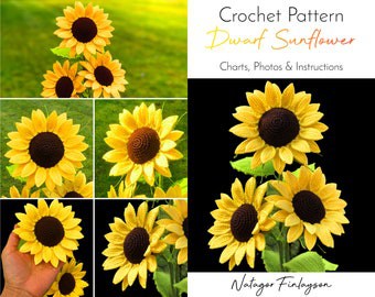 Mini Sunflower Bouquet Crochet Pattern Kit