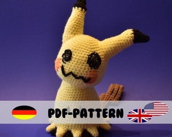 Mimikyu Amigurumi Crochet Pattern in English/German