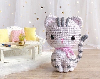 Dolly: Grey Tabby Kitten Crochet Pattern