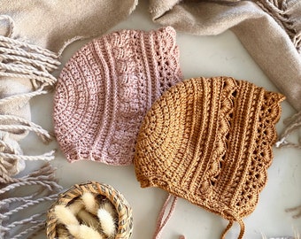 Charming Bonnet Crochet Pattern in English/Swedish