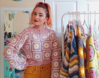 Daisy Sweater Crochet Pattern PDF