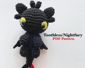 Black Dragon Amigurumi Crochet PDF Pattern