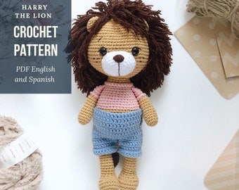 Harry The Lion Bilingual Crochet Pattern PDF
