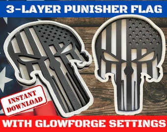 Glowforge-Ready Punisher American Flag SVG Design