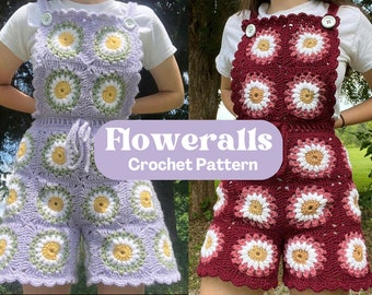 Charming Crochet Floweralls PDF Pattern