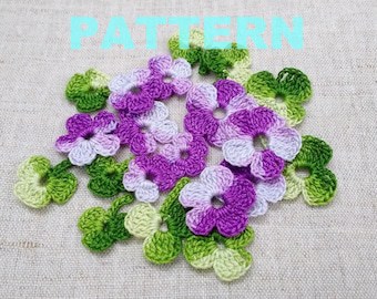 Irish Crochet Pattern: Tiny Flowers & Shamrocks