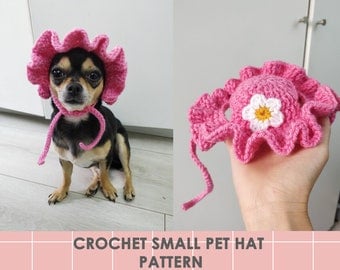 Crochet Pattern for Pet's Sunflower Ruffle Hat