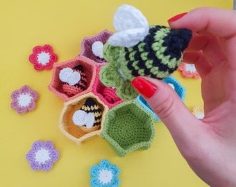 Bee-themed Baby Toy Crochet Pattern Set