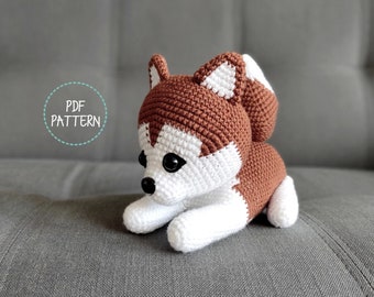 Luna Siberian Husky Crochet Pattern Amigurumi PDF