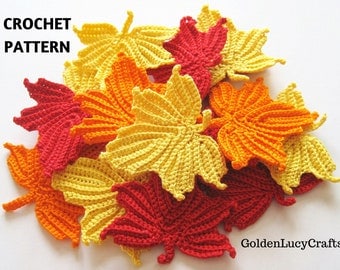 Maple Leaf Crochet Pattern for Fall Appliques