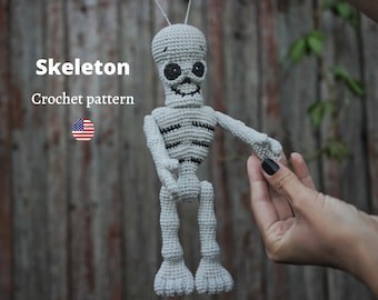 Halloween Amigurumi Skeleton Crochet Pattern PDF