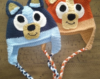 Crochet Pattern for Blue/Red Heeler Hat