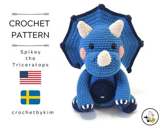 Spikey the Triceratops Amigurumi Crochet Pattern
